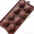Sea shells shape silicone chocolate mold
