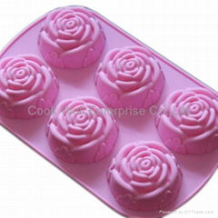 Silicone cake mould with rose shape 
