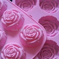 Silicone cake mould with rose shape  2