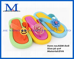 Hot pink ladies sex flip flop flat EVA slippers 2014 