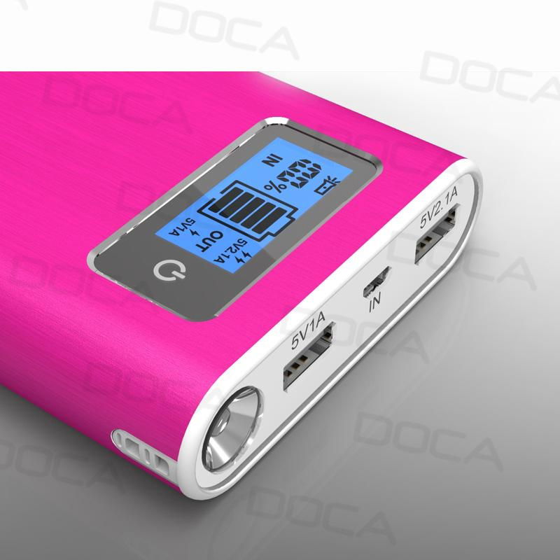 DOCA D568 dual usb portable charger power bank 12000mAh mobile power bank 3