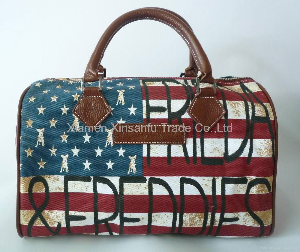 canvas handbag for lady fashion handbag fullcolor printed bag customized bag