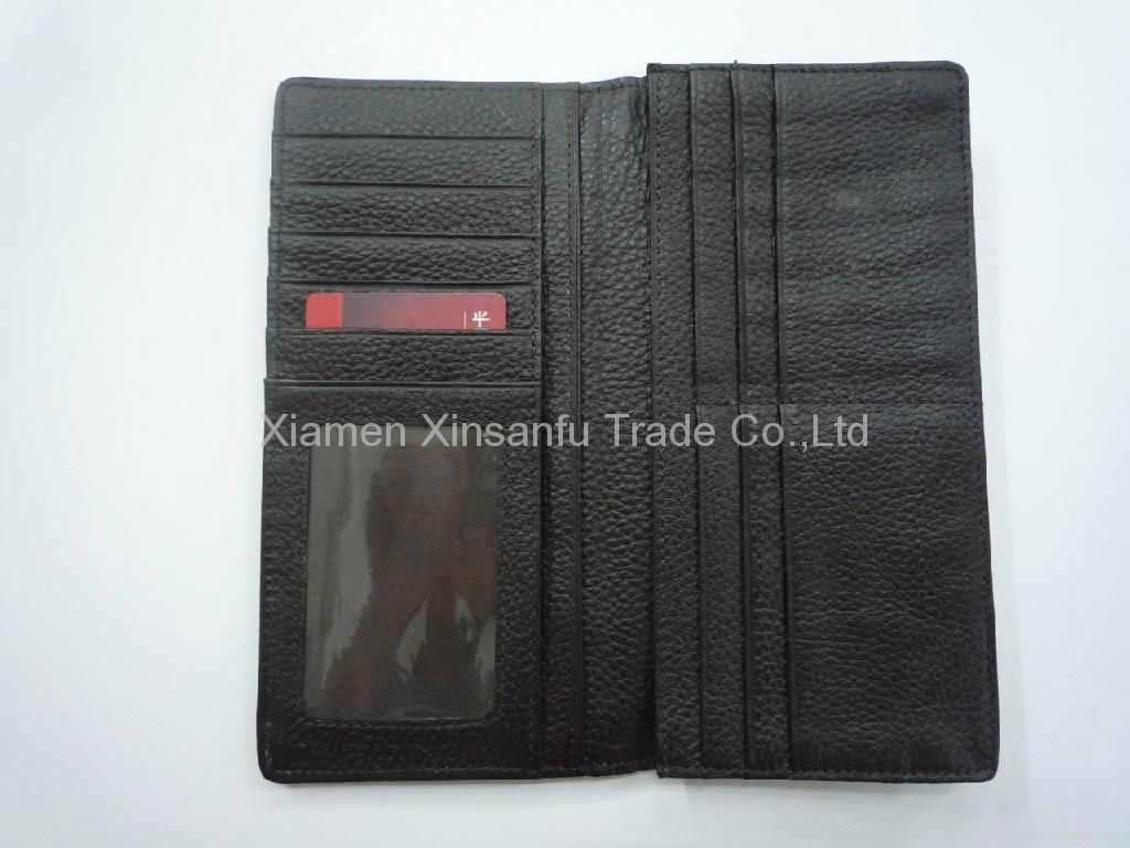 Leather fashion wallet with customized logo genuine leather wallet ...