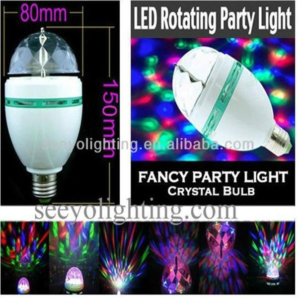 disco bulb 3w full color rotating lamp led bulbs  2