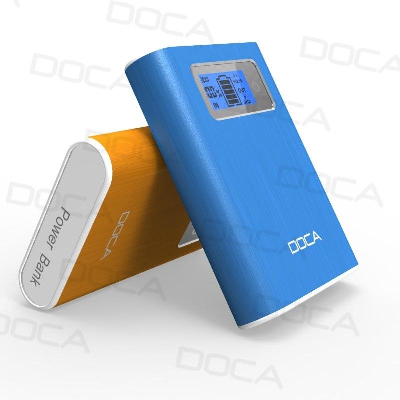 DOCA D568 12000mAh Power Bank, Dual USB Battery Charger, High Capacity 2