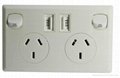 Australia standard dual power point outlet with USB