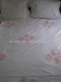 100% cotton embroidery coral pattern bed set 1