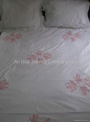 100% cotton embroidery coral pattern bed