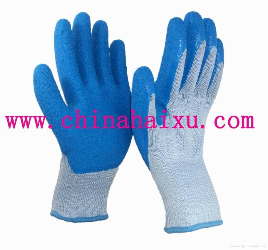 10 gauge fine yarn shell with latex cated gloves