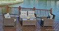 4Pcs Alu.&Rattan Sofa set