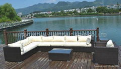 8Pcs Alu.&Rattan Sofa set  