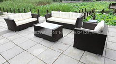 5Pcs Alu.&Rattan Sofa set