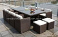 13Pcs Alu.&Rattan dining set