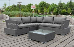 6Pcs Alu&Rattan KD Sofa Set 