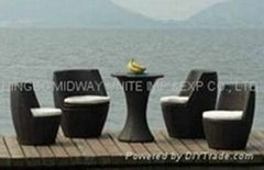 5Pcs Alu& Rattan Vase set  