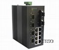 DIN Rail Industrial Fiber Ethernet Switch 10 / 100 / 1000M With Dual Power   