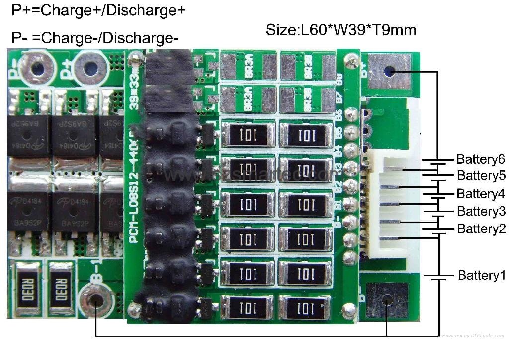 6S PCM FOR  22.2V Li-ion Battery  Pack