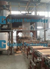 Paperless gypsum board plant