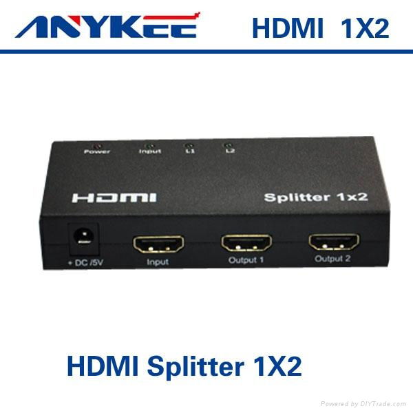 2 port hdmi splitter 1x2 1 in 2 out 1080P