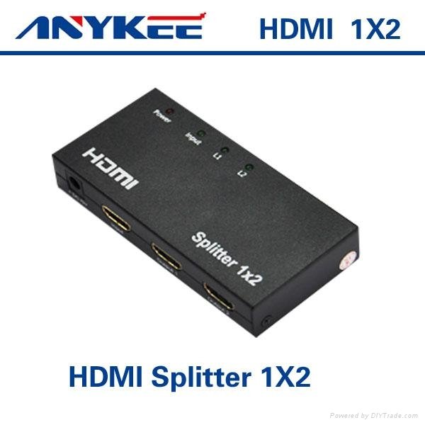 2 port hdmi splitter 1x2 1 in 2 out 1080P 2