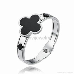 fashion black flower silver link