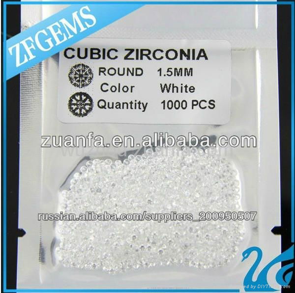 1.0mm white round brilliant cut cz stone for wax casting 5