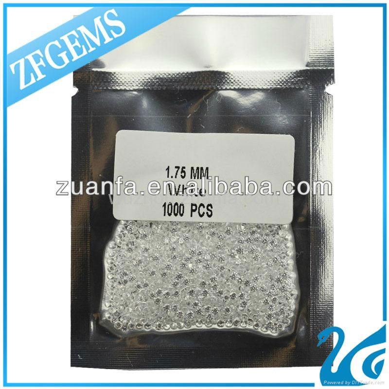 1.0mm white round brilliant cut cz stone for wax casting 4