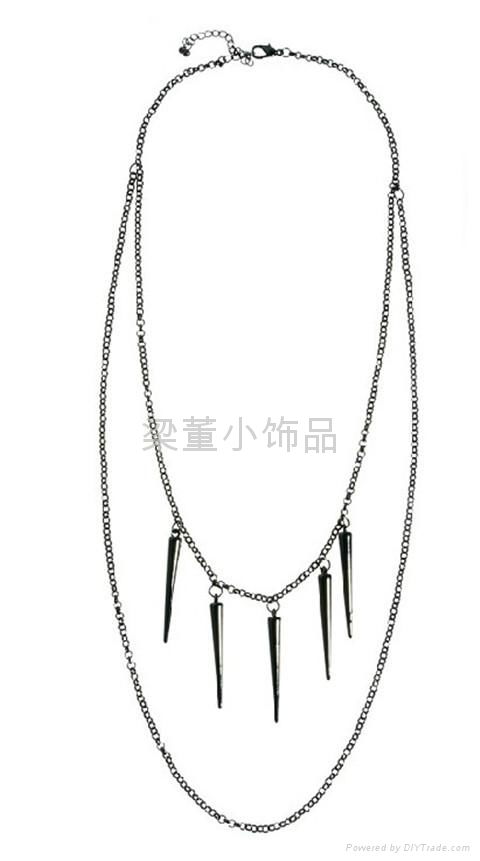 Fashion punk multilayer concise necklace 2