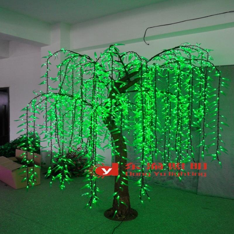 2.5 Height artificial led christmas willow tree light with green color 