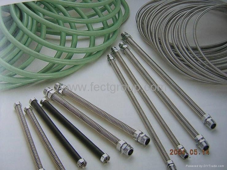 Stainless steel flexible metal hose with gas lines
