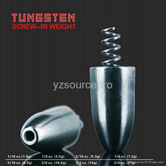 tungsten fishing sinker,tungsten screw-in fishing weight(10.6g)