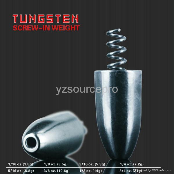 tungsten fishing sinker,tungsten screw-in fishing weight(10.6g)