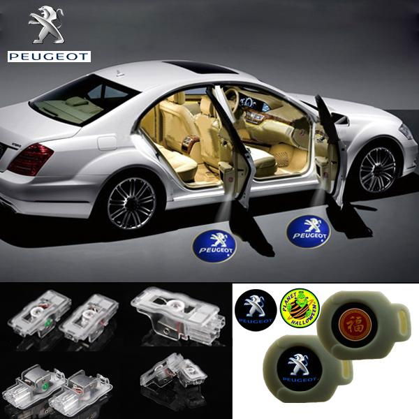 2 X Latest LED Car door laser projector ghost Shadow logo light for Peugeot