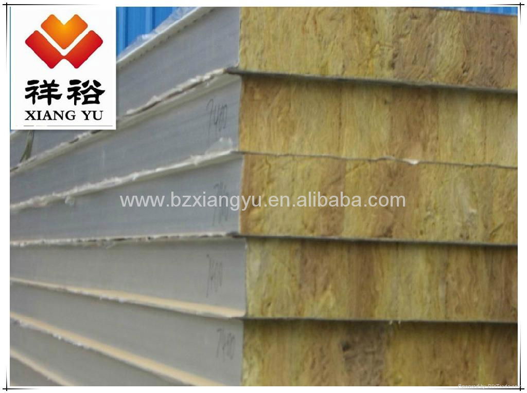 Color steel rock wool sandwich panel used for roof and wall 3