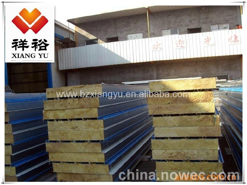 Color steel rock wool sandwich panel used for roof and wall 4