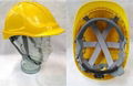 Safety helmet with one rib with air