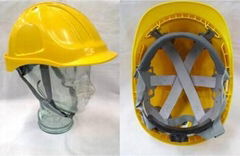 Safety helmet with one rib with air vents