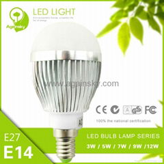 3W E14/E27 LED Bulb Lamp with high quality PC mask