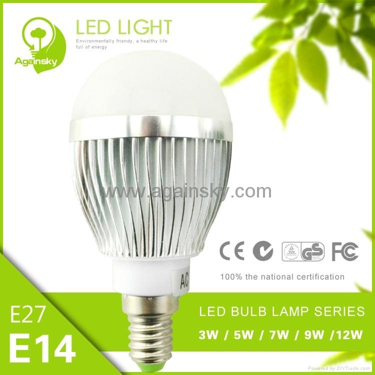 3W E14/E27 LED Bulb Lamp with high quality PC mask