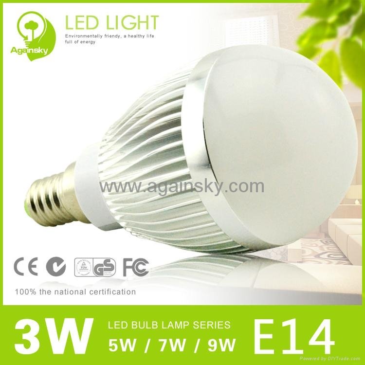 3W E14/E27 LED Bulb Lamp with high quality PC mask 2