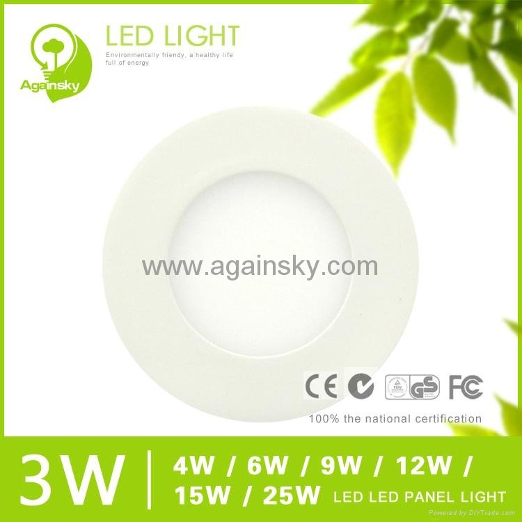 3W LED Panel Lamp with Rounded Shape