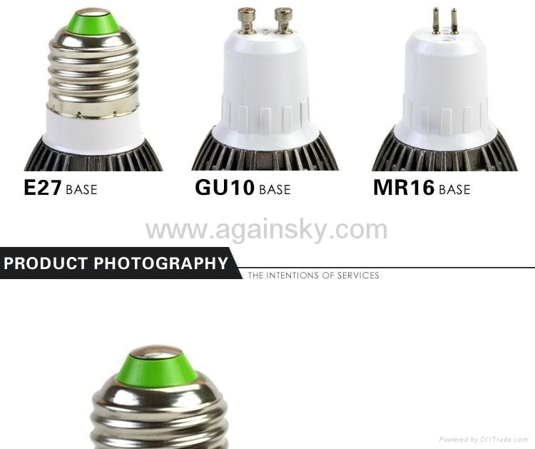 E27/GU10/MR16 3W LED COB Lamp Cup 5