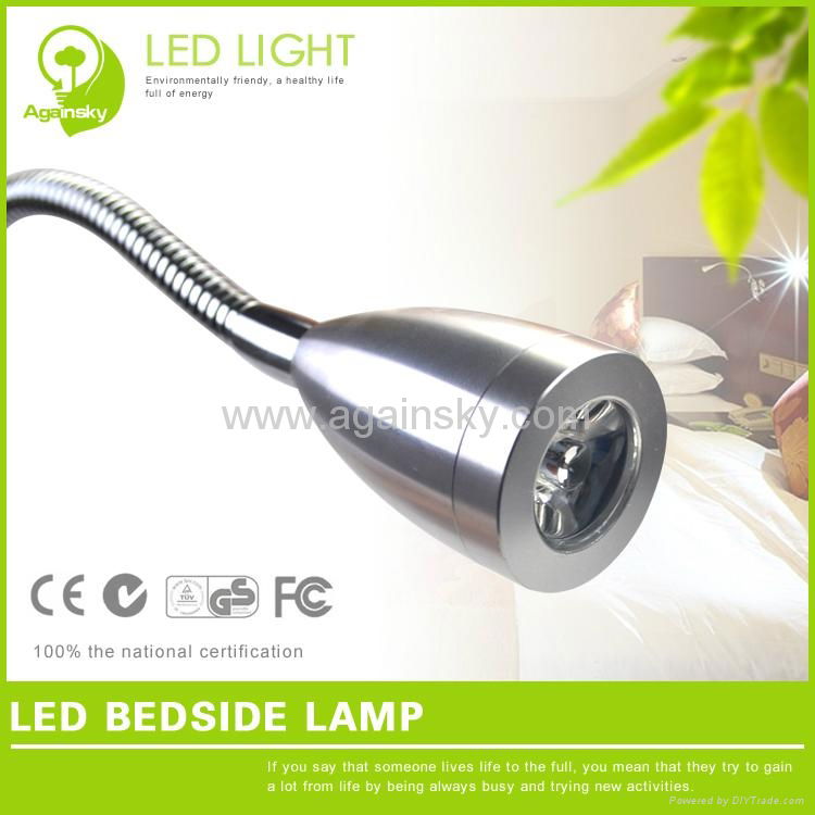 1W High Power LED Bedside Light with Stretch Flexible Metal Tube 2