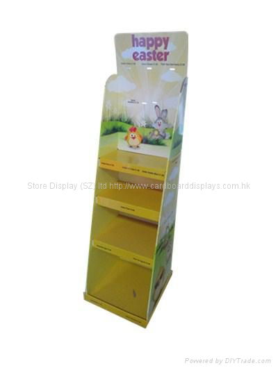 Recyclable cardboard display stand for advertising with UV coating