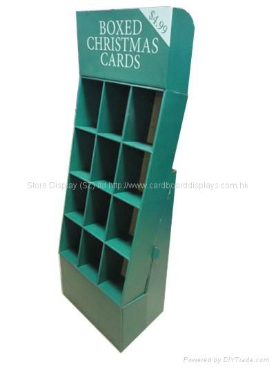 cardboard floor display stand for advertising with pockets