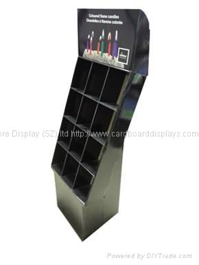 cardboard floor display stand for advertising with pockets 2