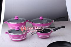 7pcs cookware set in non-stick coating, cast aluminum