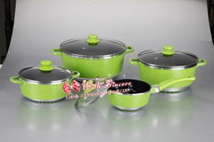 7pieces non-stick cookware set, aluminum material bakelite handle