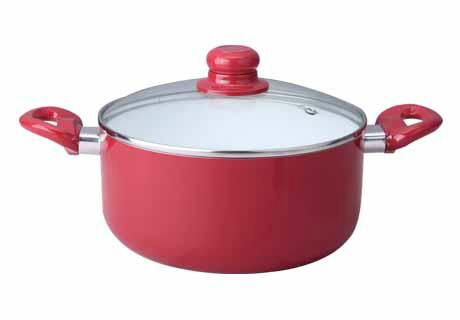 Aluminum stock pot in nonstick coating bakelite handle and glass lid 3