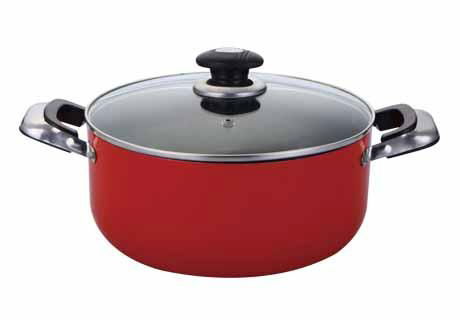 Aluminum stock pot in nonstick coating bakelite handle and glass lid 4